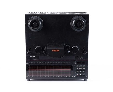 A Fostex E-16 reel-to-reel tape recorder.