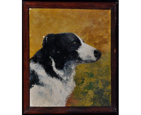 Louis Merlet - portrait of a dog, signed and dated 1922, oil on board, 54 x 45; 21 1/4 x 17 3/4in.