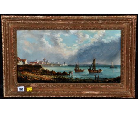 A follower of William Thornley - a European seaport with fishing boats in the foreground, indistinctly signed (V. Justin?), o