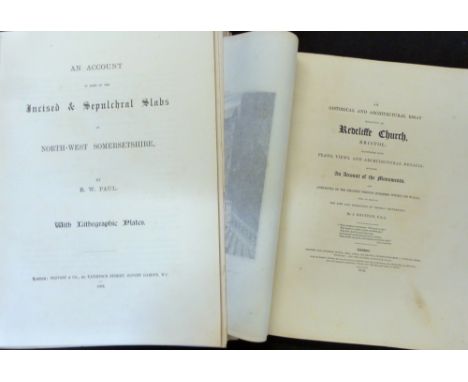 ROLAND WILMOT PAUL: AN ACCOUNT OF SOME OF THE INCISED AND SEPULCHRAL SLABS OF NORTH-WEST SOMERSETSHIRE, London, Provost &amp;