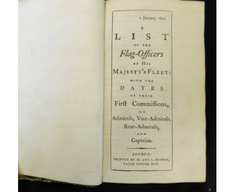 A LIST OF THE FLAG-OFFICERS OF HIS MAJESTY'S FLEET WITH THE DATES OF THEIR FIRST COMMISSIONS AS ADMIRALS, VICE-ADMIRALS, REAR