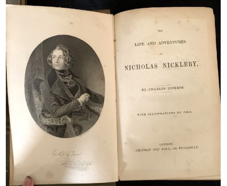 CHARLES DICKENS: THE LIFE AND ADVENTURES OF NICHOLAS NICKLEBY, ill H K Browne, "Phiz", London, Chapman &amp; Hall, 193 Piccad