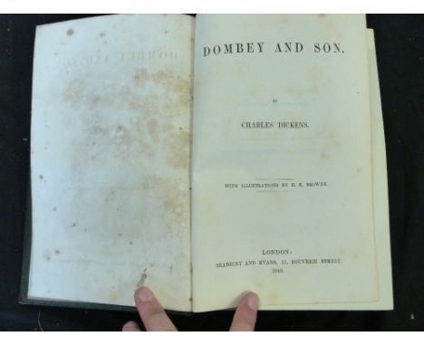CHARLES DICKENS: DOMBEY &amp; SON, ill H K Browne, London, Bradbury &amp; Evans, 1848, 1st edition in book form, early issue,