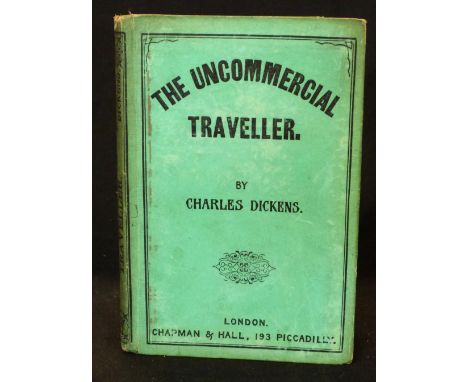 CHARLES DICKENS: THE UNCOMMERCIAL TRAVELLER, London, Chapman &amp; Hall, 1866, includes 11 new sketches frontis, People's edi
