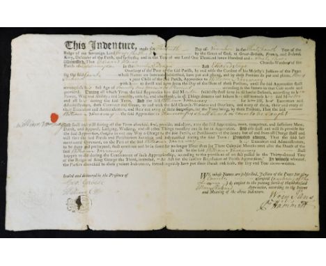 Printed and manuscript parish apprentice indenture Little Torrington, Devon "keeping down the cost of the Welfare State", app
