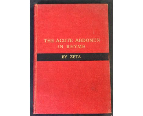 VINCENT ZACHARY COPE "ZETA": THE DIAGNOSIS OF THE ACUTE ABDOMEN IN RHYME, ill Peter Collingwood, London, H K Lewis, 1947, 1st
