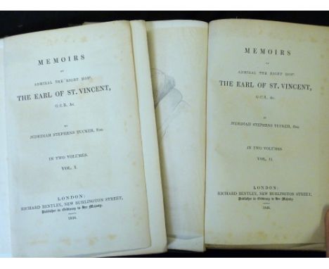 JEDEDIAH STEPHENS TUCKER: MEMOIRS OF ADMIRAL THE RT HON THE EARL OF ST VINCENT, London, Richard Bentley, 1844, 1st edition, 2