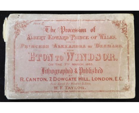 THE PROCESSION OF ALBERT EDWARD PRINCE OF WALES AND PRINCESS ALEXANDRA OF DENMARK FROM ETON TO WINDSOR ON 7TH MARCH 1863, col