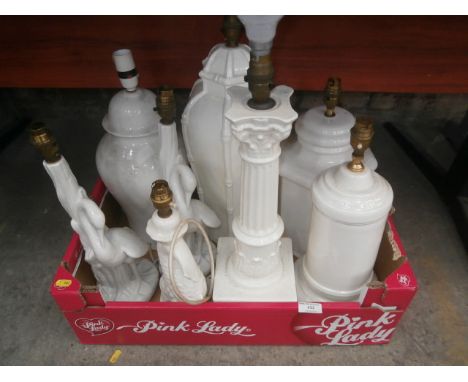 box of white ceramic table lamp bases