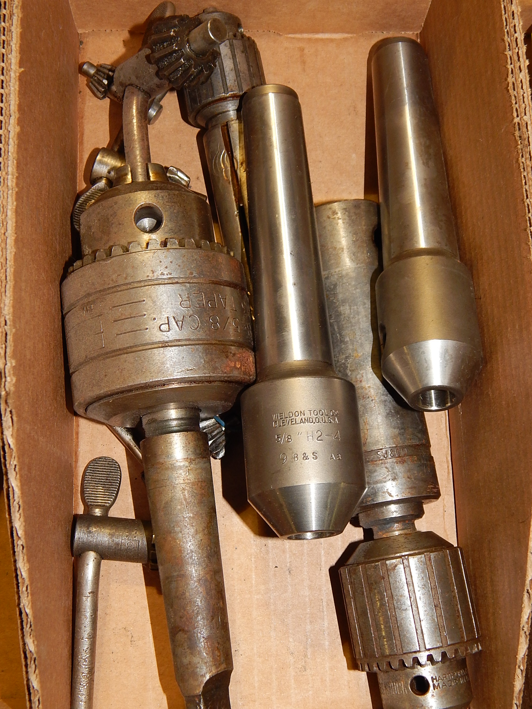 Drill Chucks and 9 Brown & Sharpe End Mill Holders