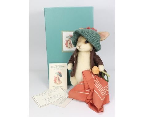 R. John Wright Benjamin Bunny, boxed with his handkerchief and stolen onion, 10 ½” (27cm) tall, 439 of 1500 pieces, with cert