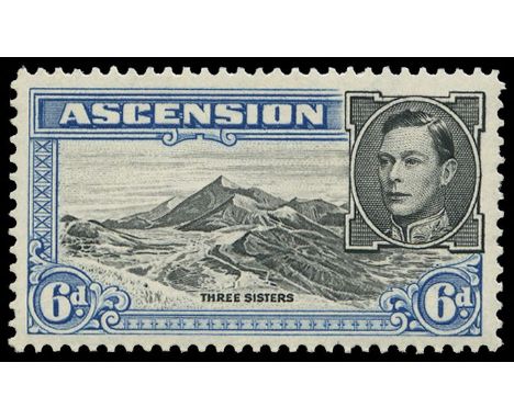 1938-53 6d black and blue, perf 13, variety "Boulder" flaw (SG 43ba), fresh and lightly hinged with virtually full o.g., cat 