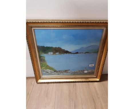 GILT FRAMED WATERCOLOUR LOCH SCENE SIGNED BY R GRAHAM
