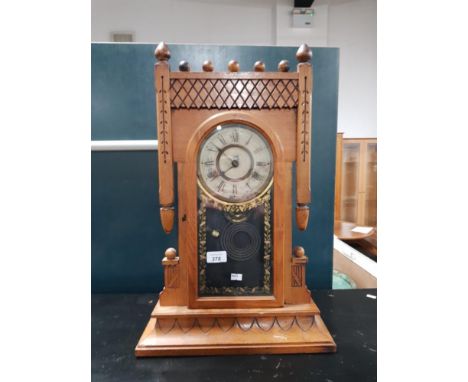 EDWARDIAN AMERICAN LARGE MANTLE CLOCK
