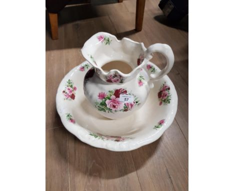 IRONSTONE TOILET JUG AND WASH BASIN
