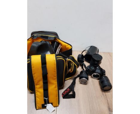 PENTAX P30 CAMERA WITH ASSORTED LENSES AND ACCESSORIES
