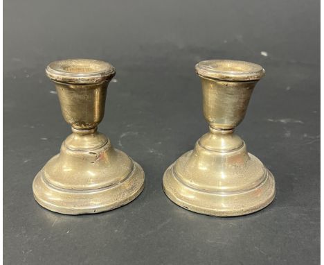 A pair of small silver desk candlesticks, Birmingham, circa 1959-60.