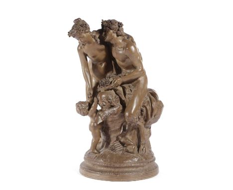 A FRENCH TERRACOTTA BACCHANALIAN GROUP AFTER CLAUDE MICHEL, KNOWN AS CLODION (FLEMISH 1738-1812), LATE 19TH CENTURYwith a bro