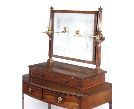 λ A GEORGE IV MAHOGANY GENTLEMAN'S DRESSING TABLE MIRRORBY GILLOWS, EARLY 19TH CENTURYthe rectangular plate on reeded support