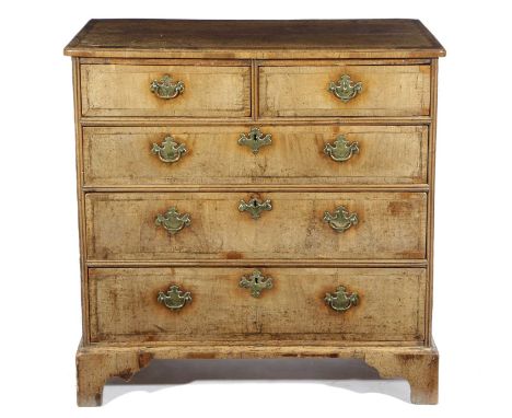 A GEORGE II WALNUT CHESTC.1725-30inlaid with stringing and crossbanding, the top with a caddy moulded edge, above two short a