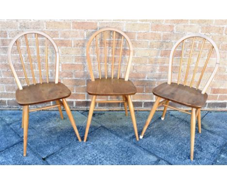 THREE LIGHT ERCOL WINDSOR DINING CHAIRS