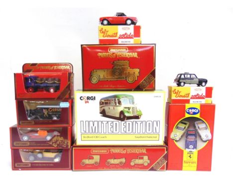 TEN ASSORTED DIECAST MODEL VEHICLES  comprising a Matchbox Models of Yesteryear No.YS-65, Special Limited Edition Austin 7 Co