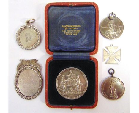 SIX ASSORTED SILVER &amp; OTHER MEDALS  comprising a Highland and Agricultural Society of Scotland medal, awarded to Messrs R