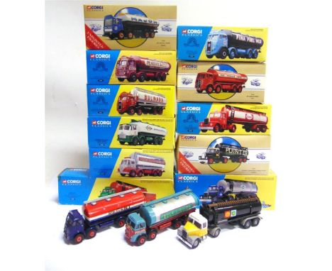 FOURTEEN CORGI CLASSICS DIECAST MODEL TANKERS  most mint or near mint (some lacking detail or self-fit parts), eleven boxed (
