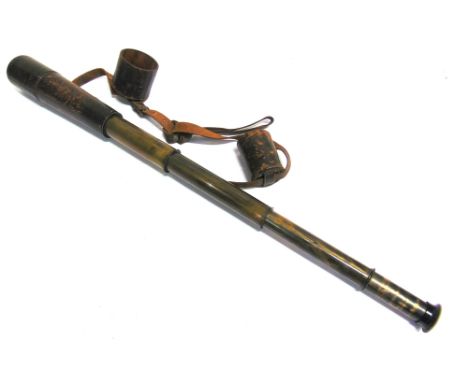 A FOUR-DRAW TELESCOPE  impressed 'AITCHISON LONDON / THE TARGET / 2556', approximately 83cm long (extended; 27cm long compres