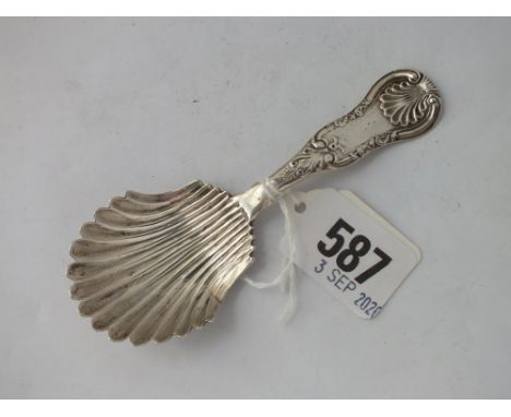 Georgian Scottish caddy spoon with shell shaped bowl Glasgow 1930 by P A