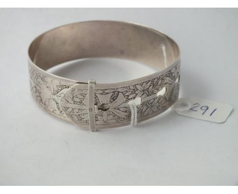 Engraved silver bangle - 27gms