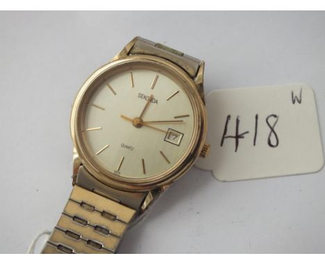Gents metal-cased Sekonda with seconds sweep and calendar dial