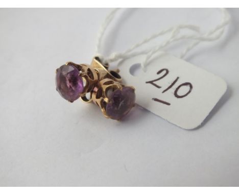 Pair of amethyst earrings in 9ct