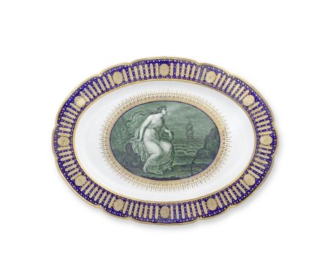 A very large Flight Worcester platter from the 'Hope Service', circa 1790From the service made for the Duke of Clarence, the 