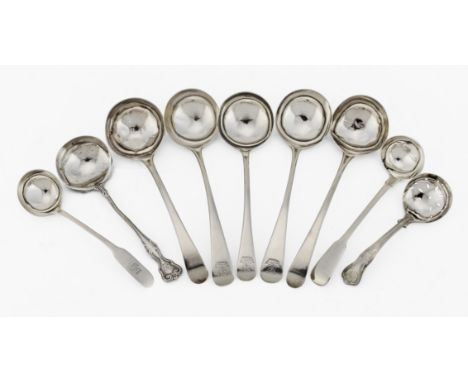A collection of silver serving articlesVarious makers, 18th-19th century To include a George III Old English pattern sauce la