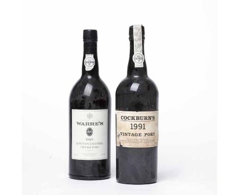 COCKBURN'S 1991 VINTAGE PORT
Produced & bottled by Cockburn Smithes & Cia Lda Oporto, Portugal. 75cl, 20% volume. 
WARRE'S 19