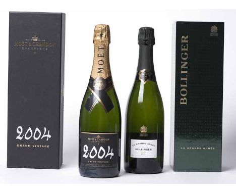 BOLLINGER GRANDE ANNEE 2004
Brut Champagne, disgorged in 2013. 75cl, 12.5% volume, in presentation box.
MOET & CHANDON GRAND 