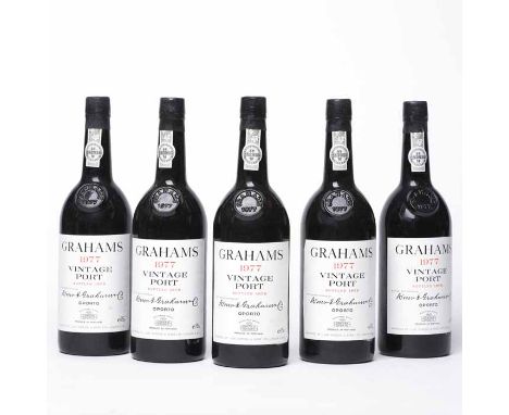 W & G GRAHAM'S 1977 VINTAGE PORT (5)
Oporto, Produce of Portugal, Bottled 1979, 75cl
5 bottles