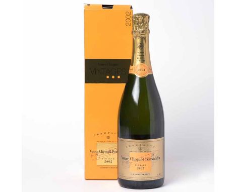 VEUVE CLICQUOT PONSARDIN VINTAGE 2002 BRUT
Champagne, Reims, France, 750ml, 12% volume, in carton. CONDITION REPORT: Very goo