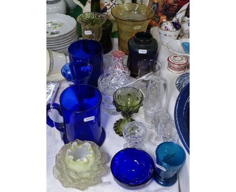 A 1972 bottle, a Murano goblet, and other decorative glassware