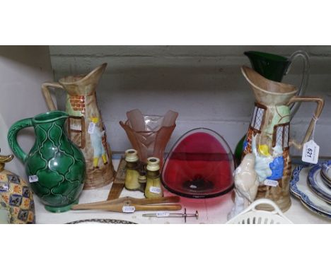 A pair of jugs, glassware etc
