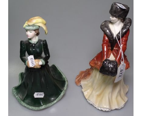 A Coalport figure and a Royal Worcester figure