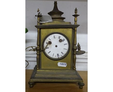 A small Victorian drop-dial wall clock, 12.5", and a mantel clock