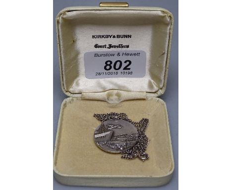 A silver St Christopher and silver chain