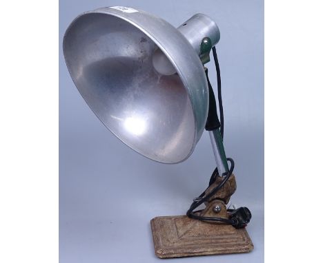 A Vintage desk lamp with aluminium shade