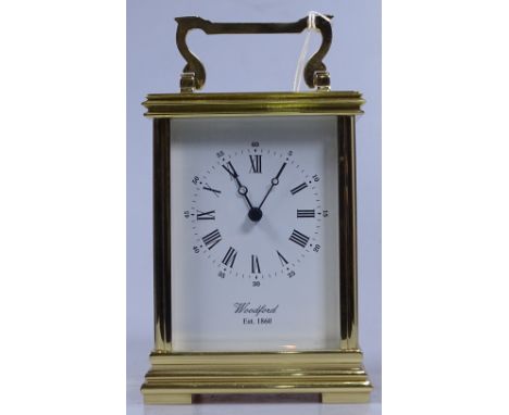 A modern Woodford brass-cased carriage clock, height 5"
