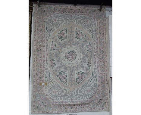A Kashmiri wool chain stitch rug, 192cm x 134cm
