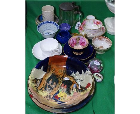 A Doulton series bowl and plate, cabinet cups and saucers etc