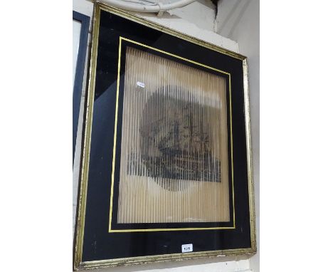 A 3-dimensional optical picture, portrait of a young girl, framed