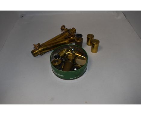 A selection of brass Microscope parts